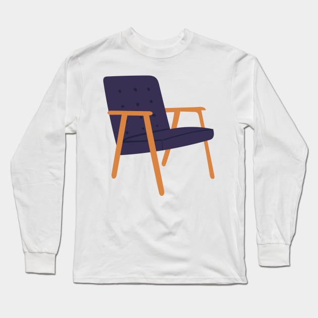 Mid Century Retro Eames Chair Design Long Sleeve T-Shirt by Brunch Club